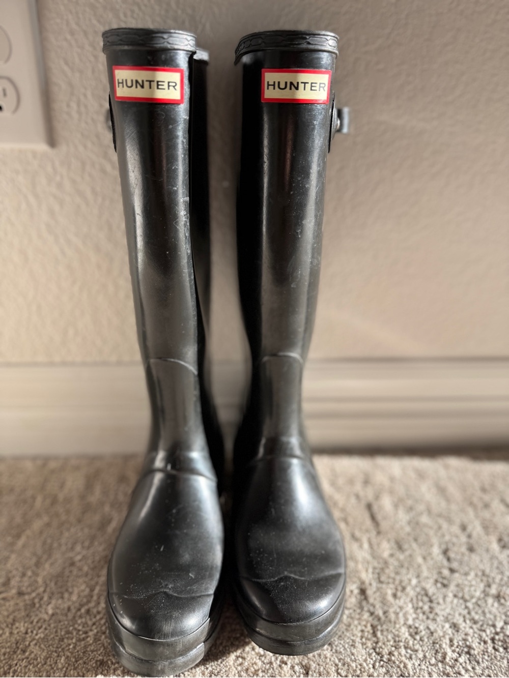 Hunter Black Tall Rain Boots